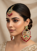 Load image into Gallery viewer, Advika Polki Tikka Maang Earring Set
