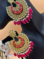 Load image into Gallery viewer, Tridha Kundan Oversized earrings