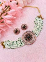 Load image into Gallery viewer, Sarikas American Diamond Beaded Choker Set