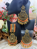 Load image into Gallery viewer, Suhani Leaf Drop Tikka Earring Set