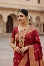 Load image into Gallery viewer, BRILLIANT RAJWADI ELEPHANT ANTIQUE GOLD PLATED NECKLACE (Mala)