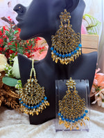 Load image into Gallery viewer, Suhani Leaf Drop Tikka Earring Set