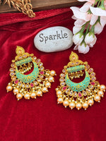 Load image into Gallery viewer, Meenakari polki earring