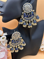 Load image into Gallery viewer, Radha Kundan Meenakari Peacock Earrings