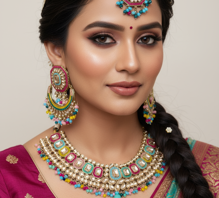 Kiran Multicolor Necklace Set – Affinity Giya