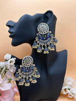 Load image into Gallery viewer, Radha Kundan Meenakari Peacock Earrings