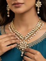 Load image into Gallery viewer, White Kundan set