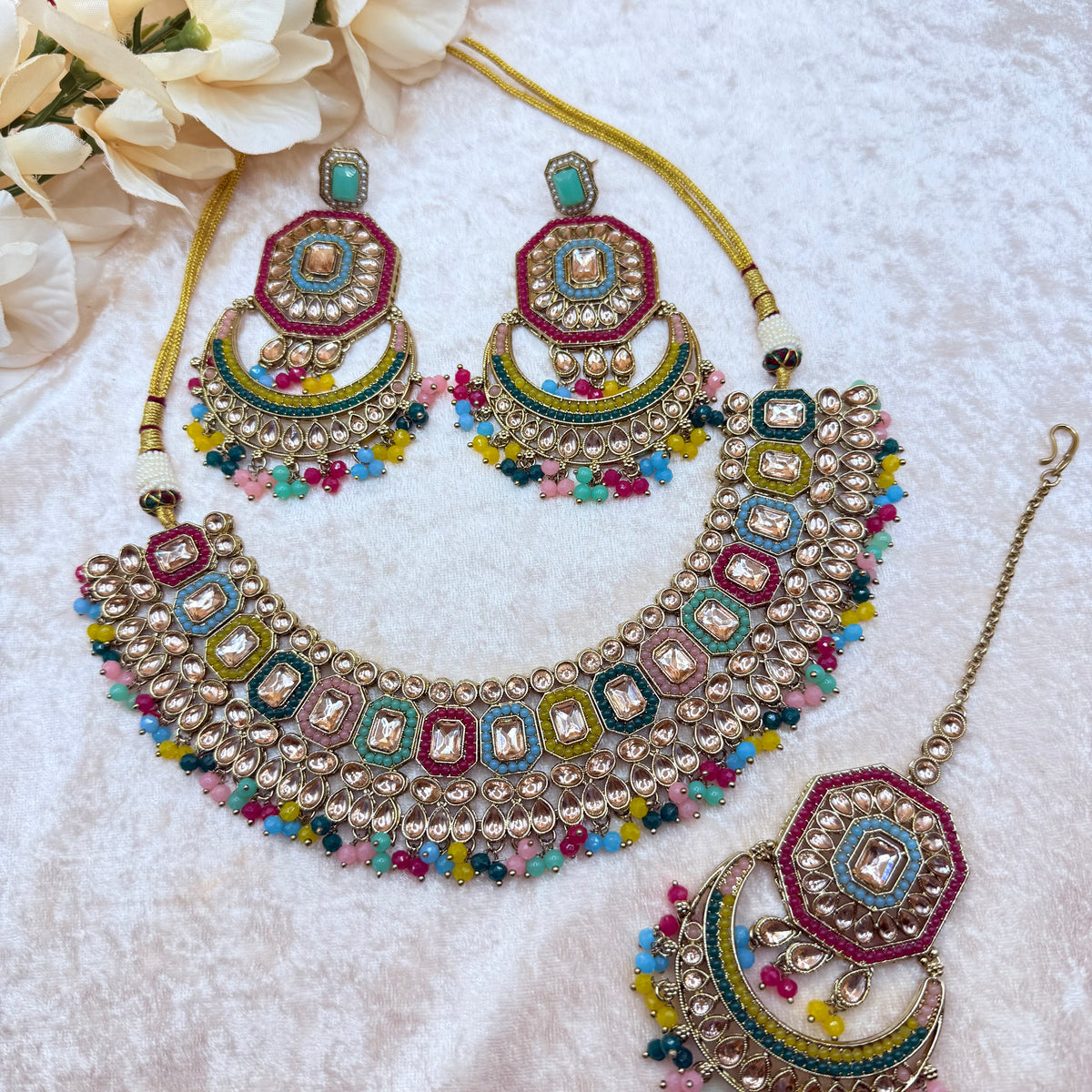 Kiran Multicolor Necklace Set – Affinity Giya