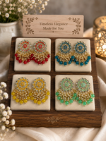Load image into Gallery viewer, Meenakari Kundan Indian Earrings