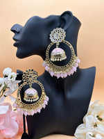 Load image into Gallery viewer, मीनाकारी ओवरसाइज़्ड मिरर झुमकी