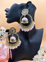 Load image into Gallery viewer, मीनाकारी ओवरसाइज़्ड मिरर झुमकी