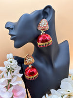 Load image into Gallery viewer, मैरून सुरवी हल्की झुमकी