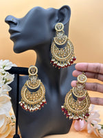 Load image into Gallery viewer, Sheetal Maroon Polki Tikka Set