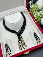 Load image into Gallery viewer, Black Necklace with Earring