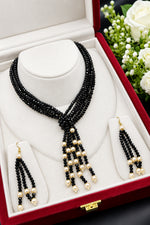 Load image into Gallery viewer, Black Necklace with Earring