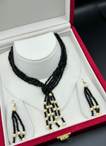Load image into Gallery viewer, Black Necklace with Earring