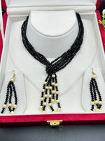 Load image into Gallery viewer, Black Necklace with Earring