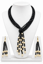 Load image into Gallery viewer, Black Necklace with Earring