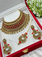 Load image into Gallery viewer, Kinjal Antique Gold Choker Set