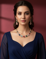 Load image into Gallery viewer, American Diamond Necklace Set