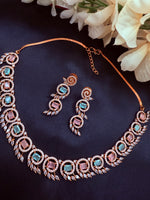 Load image into Gallery viewer, American Diamond Necklace Earring Set