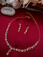 Load image into Gallery viewer, AD Rosegold necklace Earring set