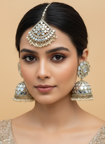 Load image into Gallery viewer, धानी मिरर मांग टीका सेट