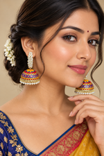 Load image into Gallery viewer, Meenakari Jhumki