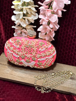 Load image into Gallery viewer, Pink Golden Clutch