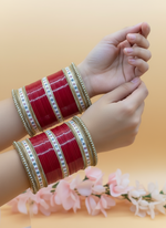 Load image into Gallery viewer, Pearl Bindi Dark Red Choora