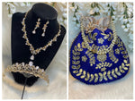 Load image into Gallery viewer, Prom accessories ( crown & Necklace earring & potali purse )