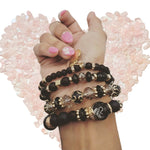 Load image into Gallery viewer, Beaded Red and Black Gold Plated - Affinity Giya