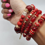 Load image into Gallery viewer, Beaded Red and Black Gold Plated - Affinity Giya