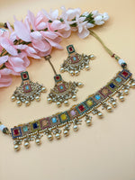 Load image into Gallery viewer, Malvika Elegant Polki Indian Choker Set