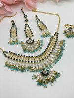Load image into Gallery viewer, Little Girls Necklace With Tikka Indian Earring And Ring Set