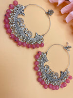 Load image into Gallery viewer, chandbali Oxidised Oversized Peacock Earrings