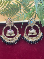 Load image into Gallery viewer, मीनाकारी ओवरसाइज़्ड मिरर झुमकी