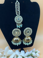 Load image into Gallery viewer, आद्या सिंपल मिरर मांग टीका सेट