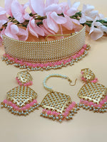 Load image into Gallery viewer, Amba loads of pearls Choker with tikka earring set