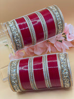 Load image into Gallery viewer, Aastha Polki Dark Red Bridal Choora