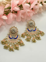 Load image into Gallery viewer, Radha Kundan Meenakari Peacock Earrings