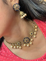 Load image into Gallery viewer, झुमकी के साथ छोटी लड़कियों का पोल्की भारतीय हार