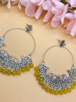 Load image into Gallery viewer, chandbali Oxidised Oversized Peacock Earrings