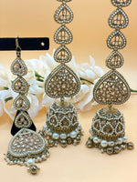 Load image into Gallery viewer, उच्च गुणवत्ता स्टेटमेंट पोल्की टीका इयररिंग सेट