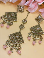 Load image into Gallery viewer, शनीज़ा बेबी पिंक पोल्की टीका सेट