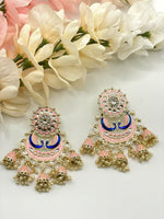 Load image into Gallery viewer, Radha Kundan Meenakari Peacock Earrings