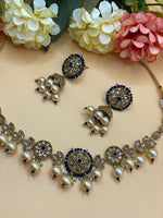 Load image into Gallery viewer, झुमकी के साथ छोटी लड़कियों का पोल्की भारतीय हार