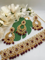 Load image into Gallery viewer, महिमा मैरून भारतीय चोकर सेट