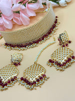 Load image into Gallery viewer, Amba loads of pearls Choker with tikka earring set