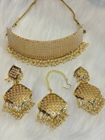 Load image into Gallery viewer, Amba loads of pearls Choker with tikka earring set